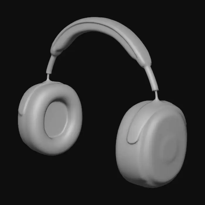 3D model for Black Wireless Headphones