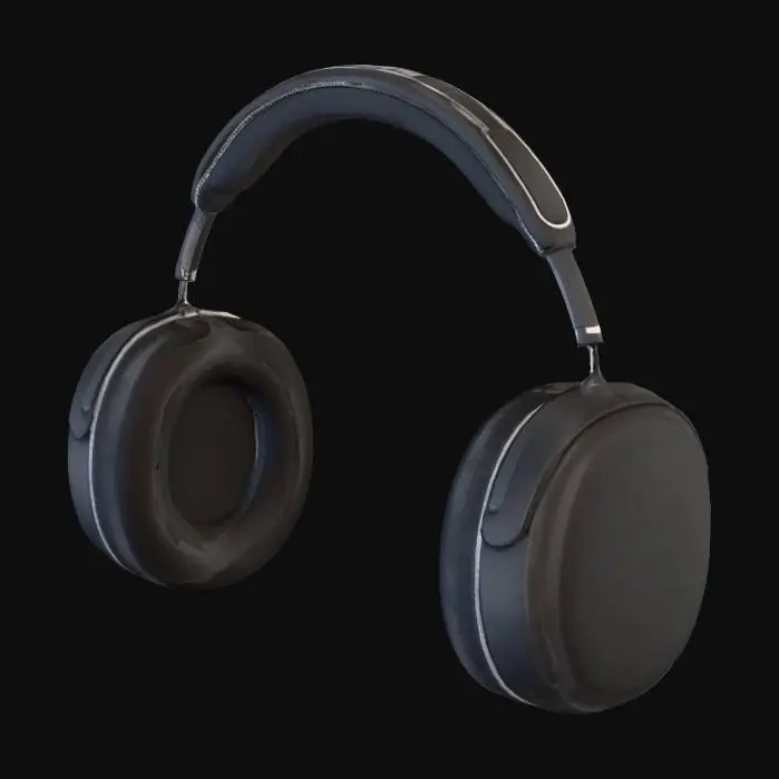 3D model for Black Wireless Headphones