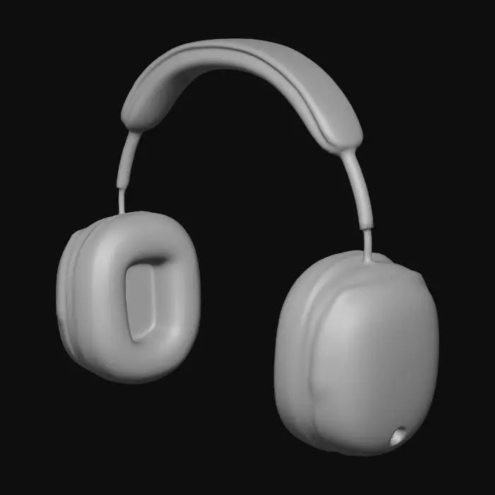 3D model for Black Wireless Headphones