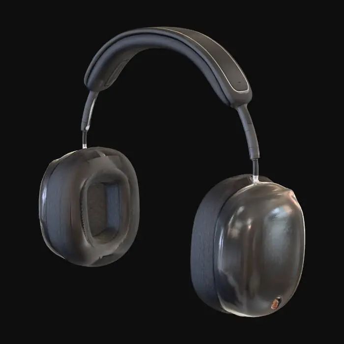 3D model for Black Wireless Headphones