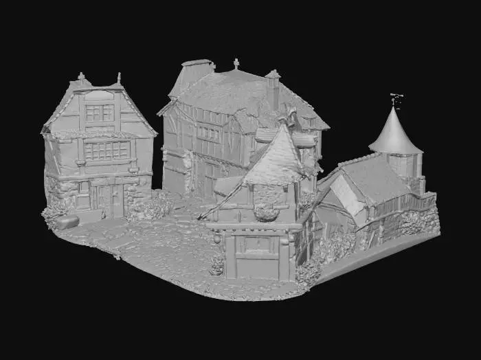 3D model for Medieval Village Street