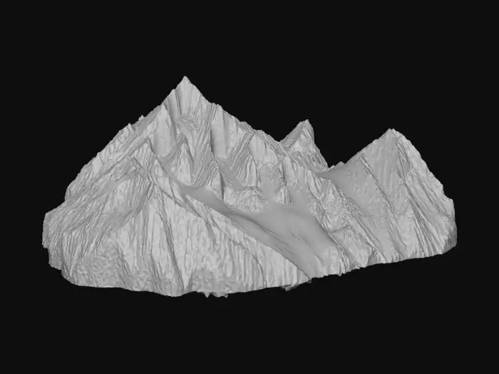 3D model for Snowy Peaks