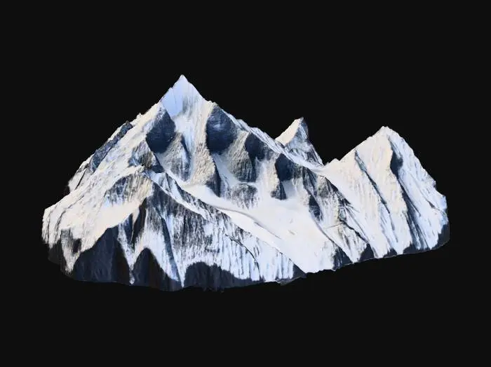 3D model for Snowy Peaks
