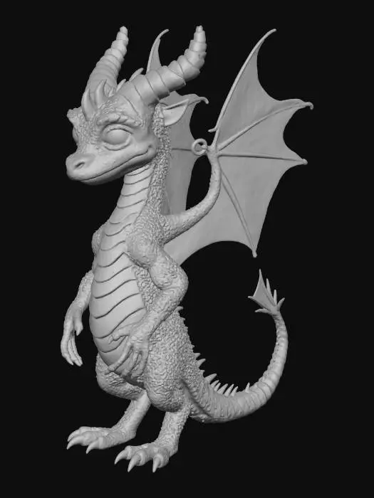 3D model for a Humanoid Dragon in the spirt of World of War Craft Meets Game of thrones. Perfect symmetry, Pose A frame with hands facing toward the body.
