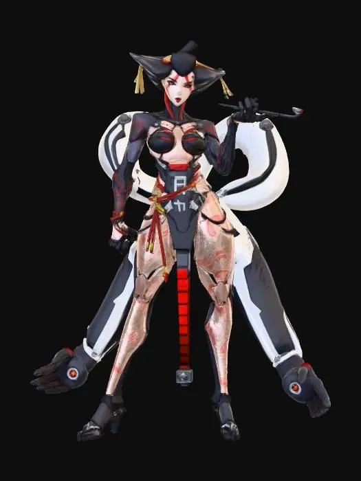 3D model for Cyber Geisha Warrior