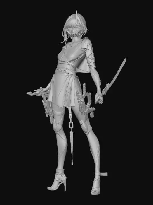 3D model for Cybernetic Warrior