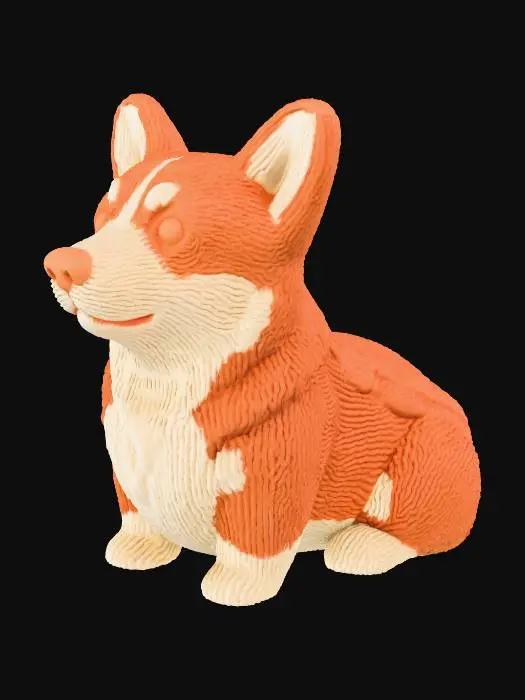 3D model for Knitted corgi