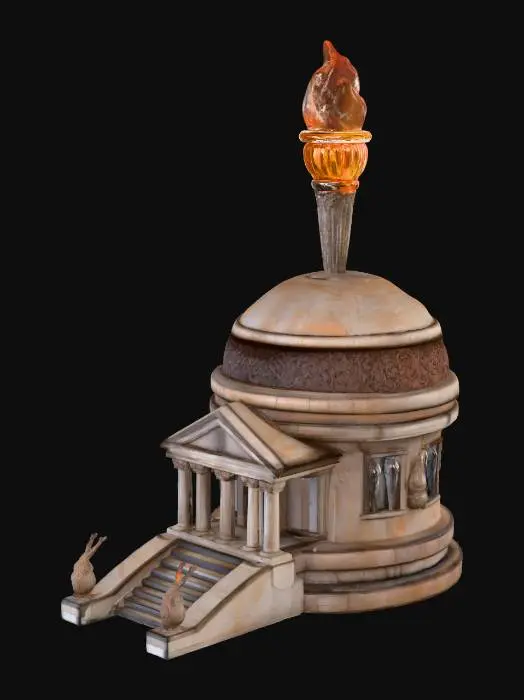 3D model for Eternal Torch Tower, greco roman, temple