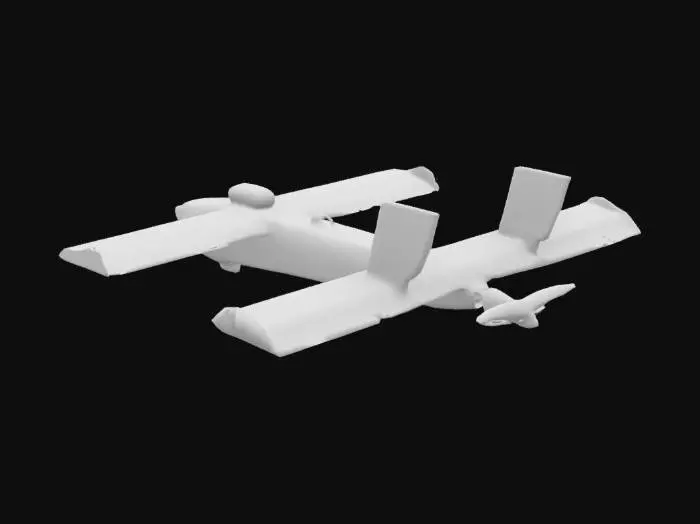 3D model for Twin-Tail Aircraft Model