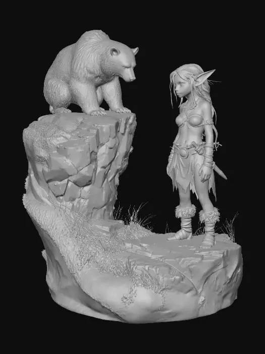 3D model for Encounter on the Cliff