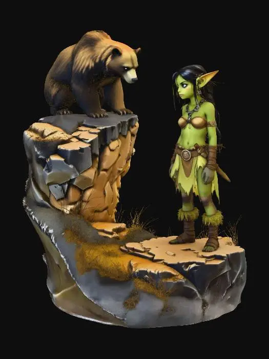 3D model for Encounter on the Cliff