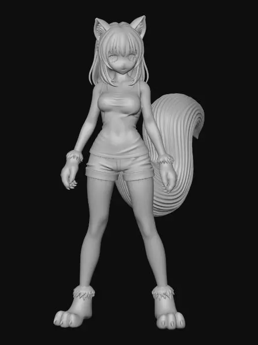 3D model for Azure Foxgirl in Denim