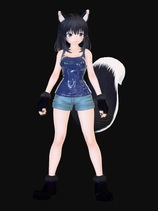 3D model for Azure Foxgirl in Denim