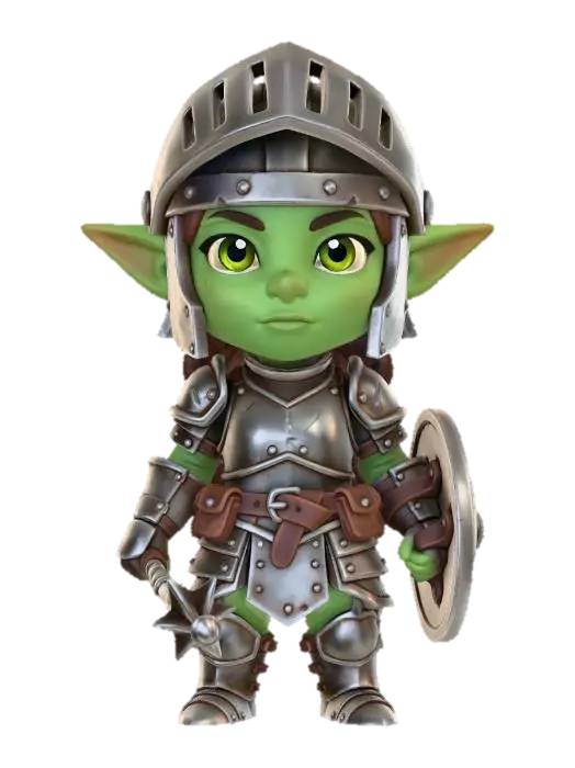 Armored Goblin Knight - Meshy AI 3D RPG-karaktär