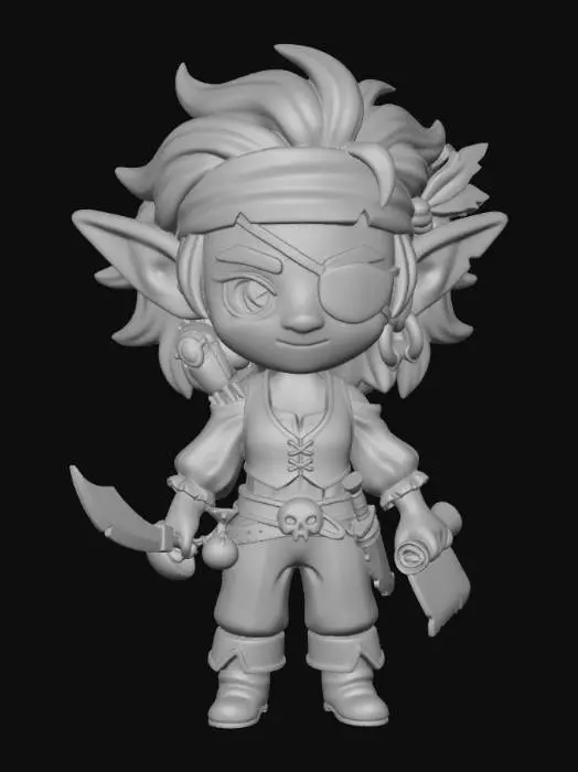 3D model for Goblin Pirate Boatswain