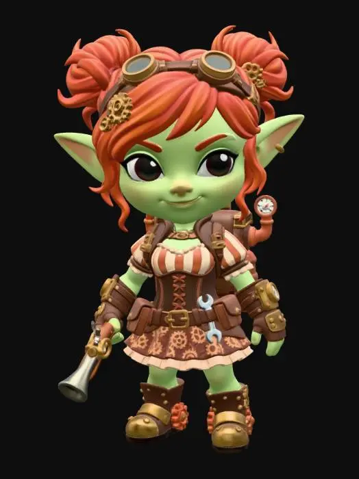 3D model for Steampunk Goblin Engineer