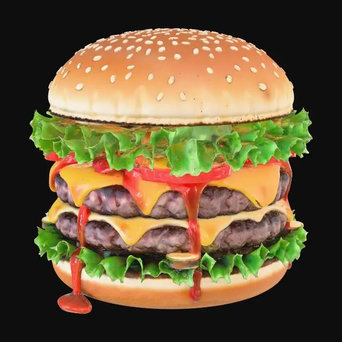 3D model for Dripping Double Cheeseburger
