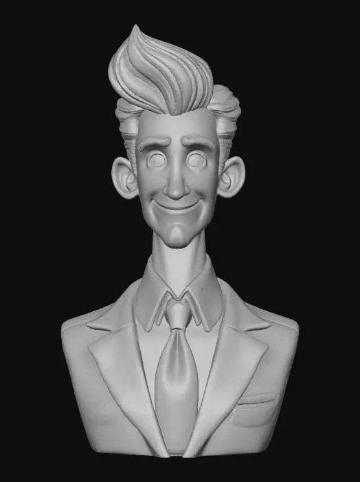 3D model for Man with a Pompadour hair cut