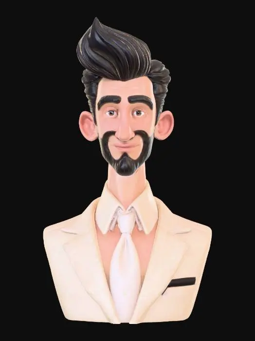 3D model for Man with a Pompadour hair cut