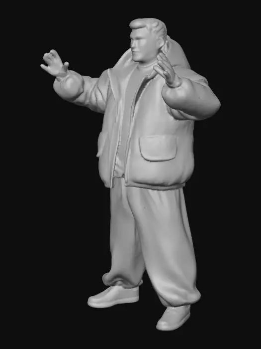 3D model for a modern Asian man. gang style.
