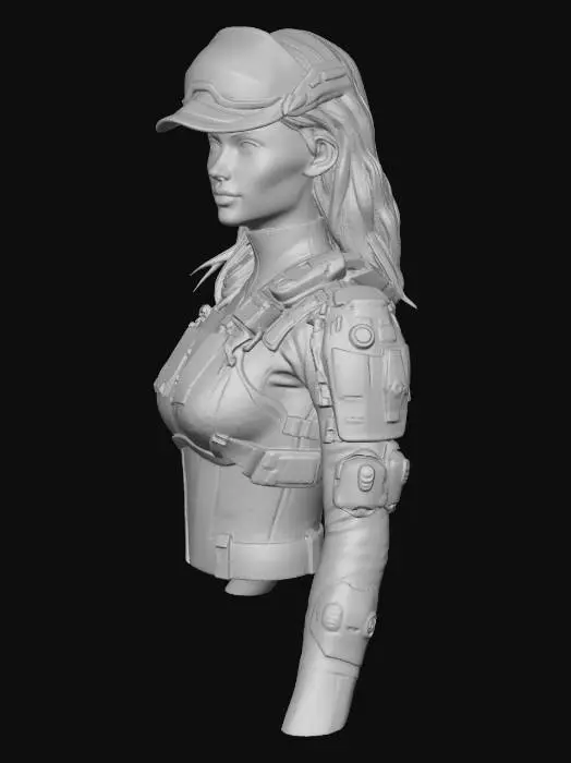 3D model for special commando woman