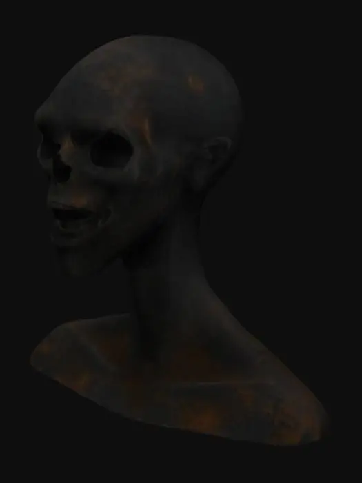 3D model for a very creepy monster that had a very wide open smile. You could see all of its teeth; it didn't blink almost as if they did not have eyelids. He was a very tall pale-white guy. He had no hair