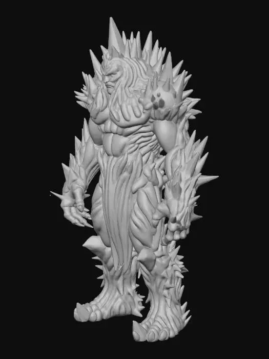 3D model for zrob lodowego golema, z widocznymi krysztalami na calym ciele, niech wyglada przerażająco , #Thanksgiving#