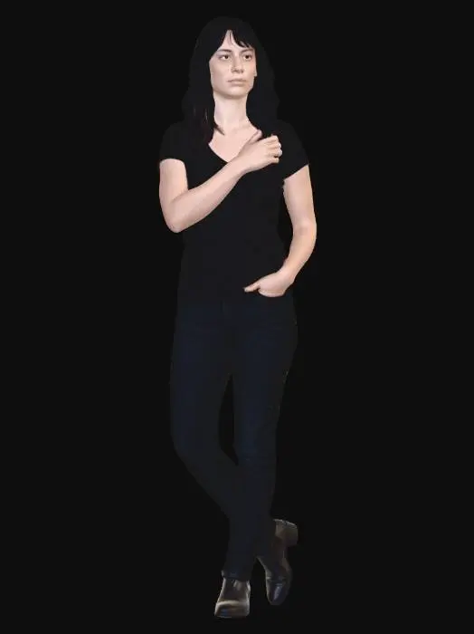 3D model for Contemplative in Black