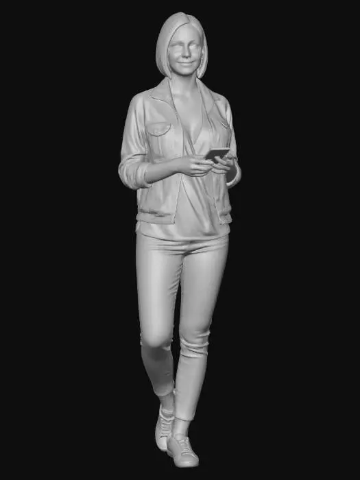 3D model for Casual Denim Look with Phone
