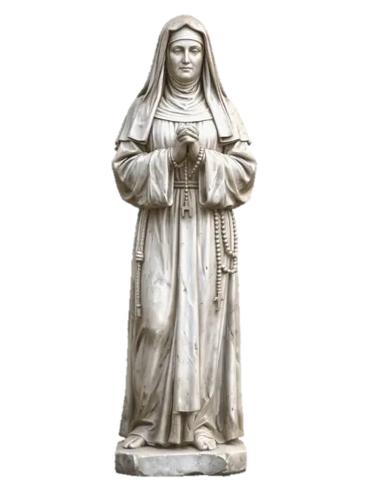 Praying Nun with Rosary 3D model, vytvořený pomocí AI