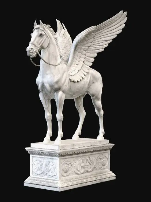 3D model for Winged Pegasus on a pedestal
