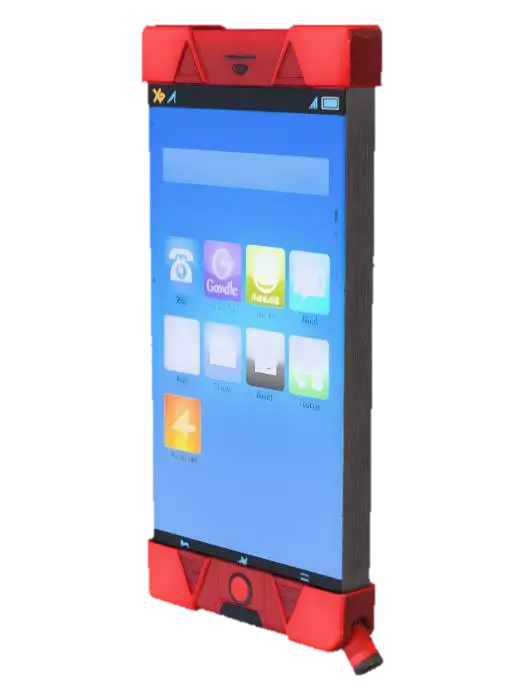 Crimson Rugged Phone - Smartphone 3D model, vytvořený pomocí AI