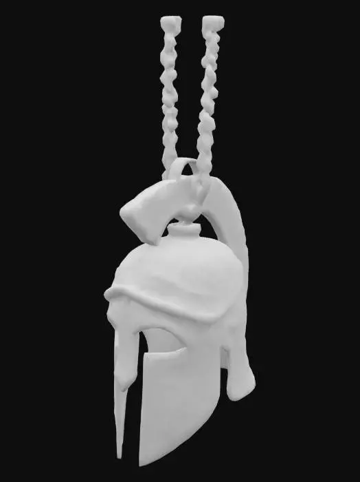 3D model for Portachiavi con elmo greco da guerriero - Ciondolo in argento antico 3D - Elmo da guerriero greco antico - Portachiavi in acciaio inossidabile - Lunghezza totale 3 pollici
