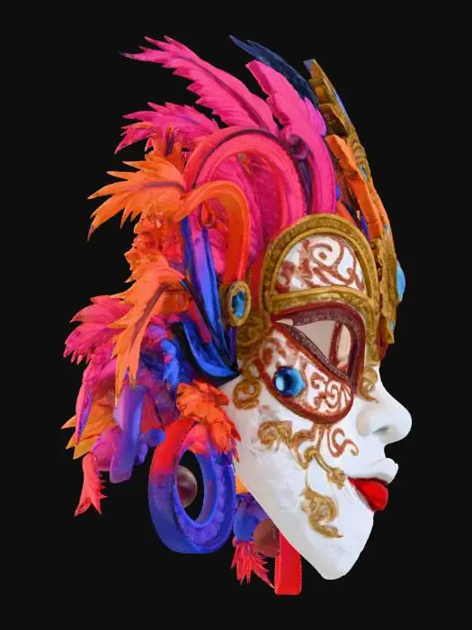 3D model for una maschera di carnevale dettagliata figura intera