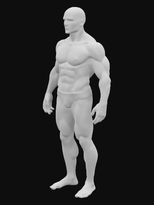 3D model for Naked Male Human with dark underwear as a baseline for a UMA system. No facial markings, no hair. 