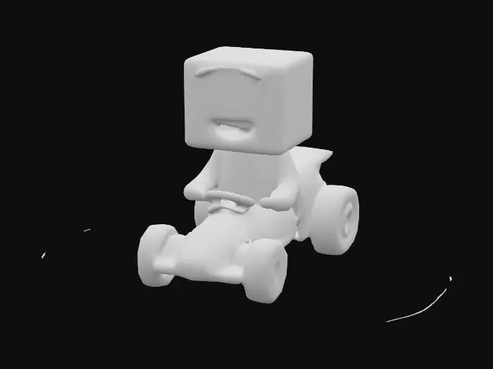 3D model for A Cube shaped Character created to race in a maze vibrant low poly texture 