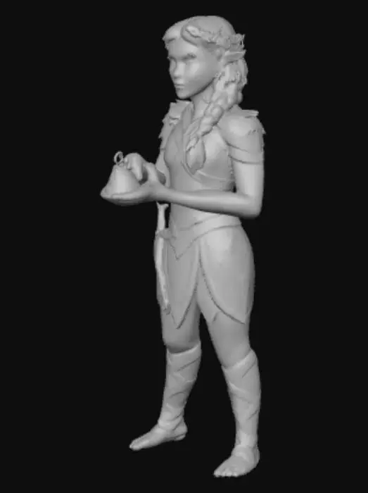 3D model for Elf holding slime
