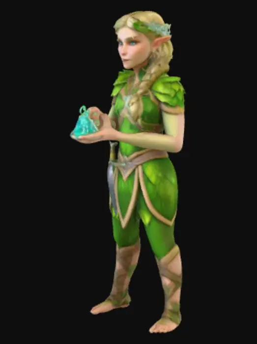3D model for Elf holding slime