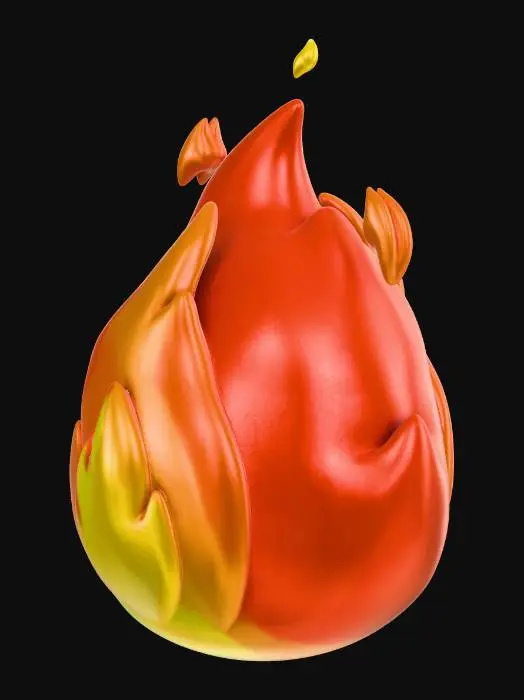 3D model for Fire Emoji Art
