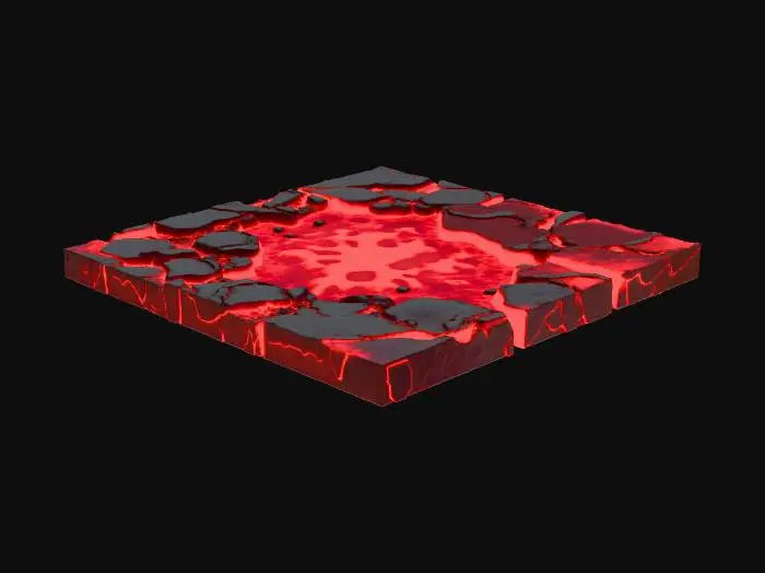 3D model for square floor lava texture