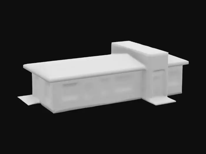 3D model for modern single-family house, one story, low poly model