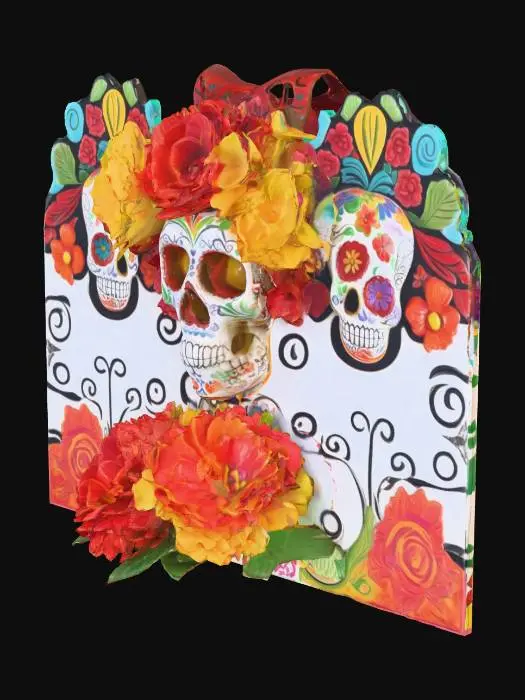 3D model for mexican day of the dead placards
