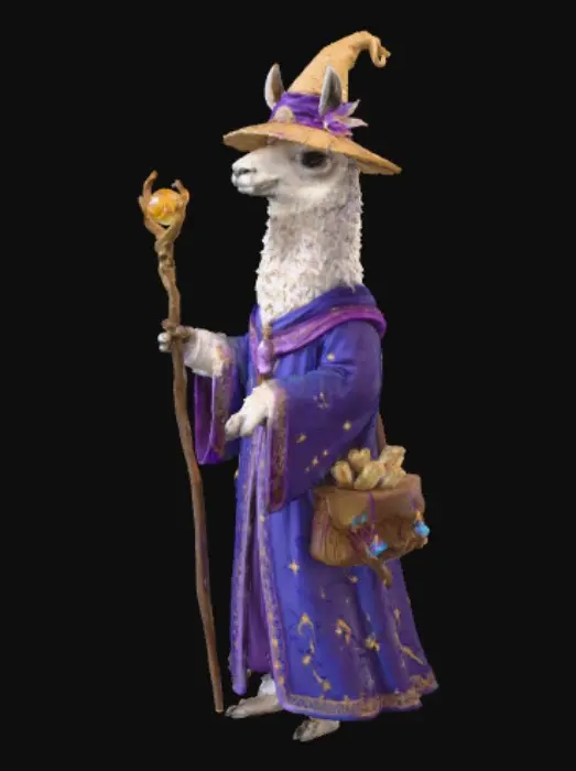3D model for Llama Wizard, #Halloween2025#