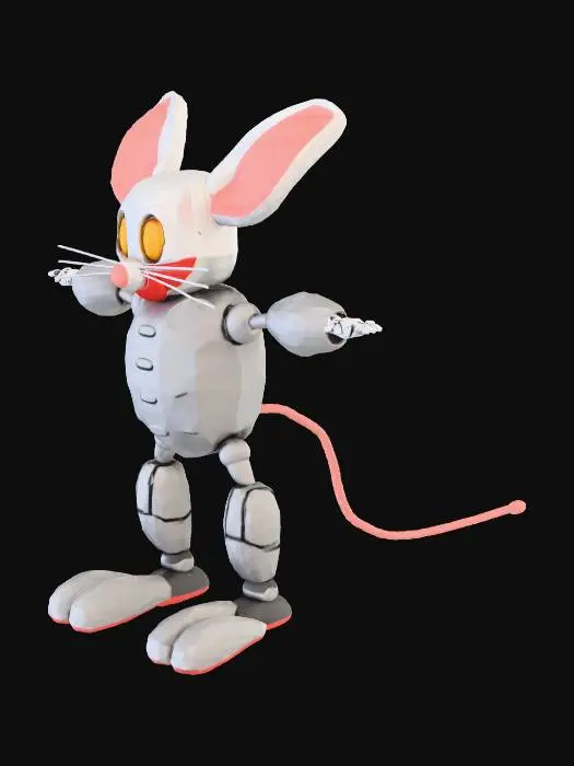 3D model for Un modello in t pose di un topo gigante robot mascotte con le gambe lunghe tipo Huggy Wuggy di Poppy playtime