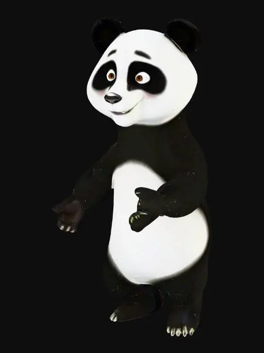 3D model for create me a playable character that looks like a panda it needs to standing up with arms out and legs out so i can rig it
