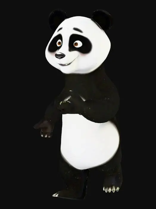 3D model for create me a playable character that looks like a panda it needs to standing up with arms out and legs out so i can rig it
