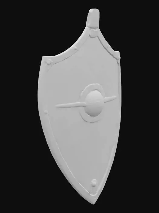 3D model for medieval era iron kite shield