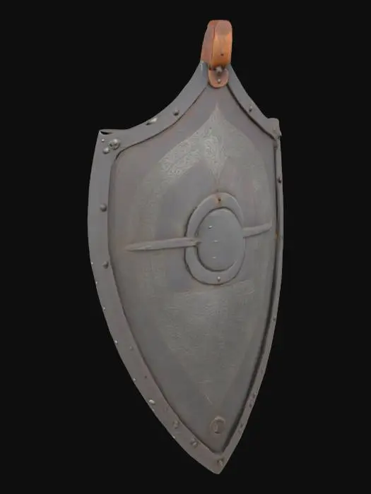3D model for medieval era iron kite shield