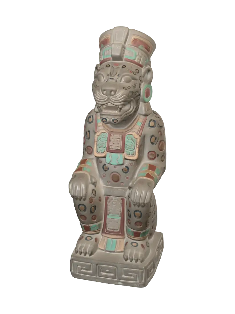 Jaguar God Idol - Maya 3D model, vytvořený pomocí AI