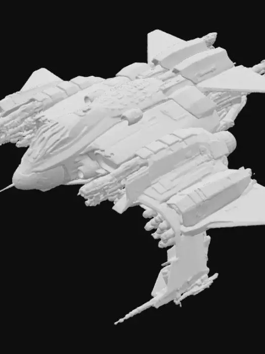 3D model for Hight detailer Futuristic Spaceship whit cannone and turret Transformers dark of the Moon